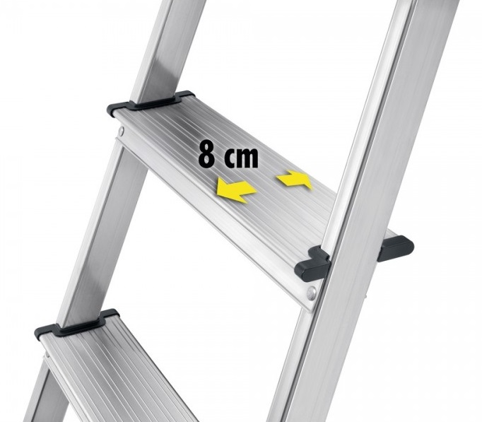 Scara pliabila HAILO StandardLine 8160607, 6 trepte, greutate maxima 150 kg, aluminiu, picioare antiderapante, tava multifunctionala, pentru uz casnic