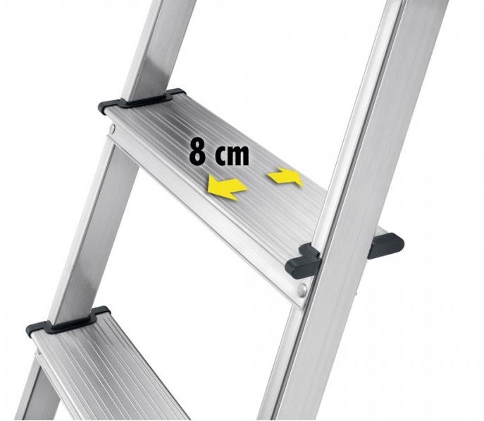 Scara pliabila HAILO StandardLine 8160707, 7 trepte, greutate maxima 150 kg, aluminiu, picioare antiderapante, tava multifunctionala, pentru uz casnic
