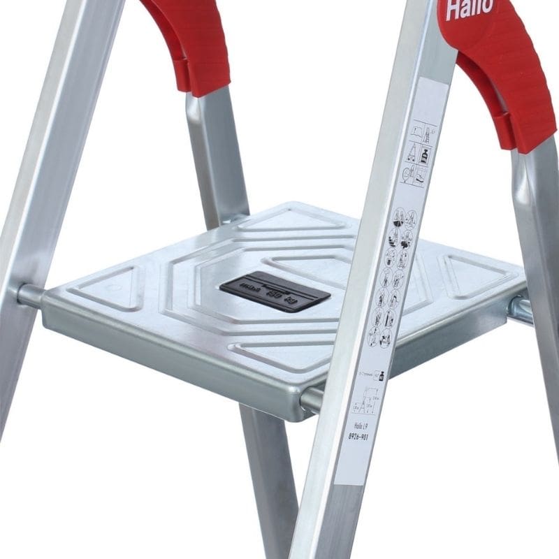 Scara pliabila HAILO TopLine L95 8050537, 5 trepte, greutate maxima 150 kg, aluminiu, picioare antiderapante, tava pentru scule, pentru uz casnic