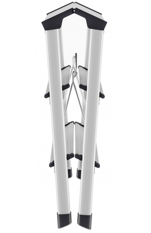Scara pliabila HAILO D60 StandardLine 4443701, 2x3 trepte, greutate maxima 150 kg, aluminiu, picioare antiderapante, pentru uz casnic