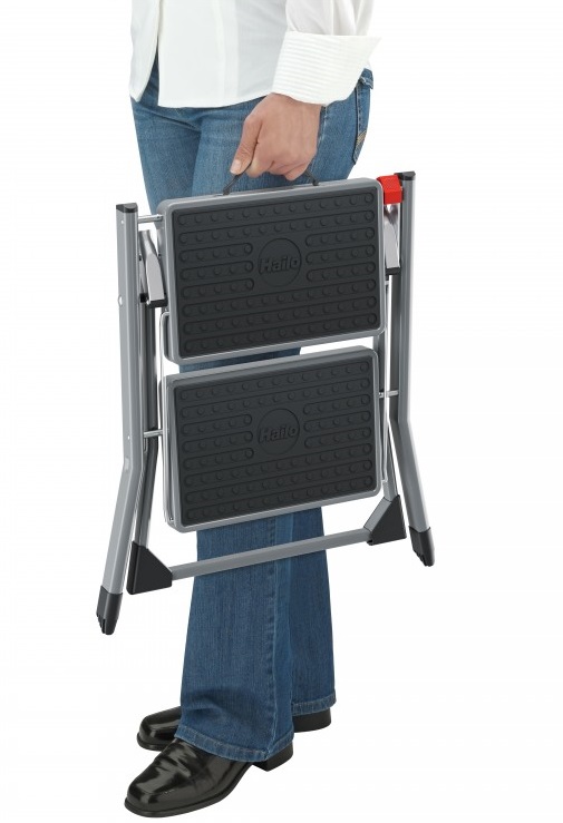 Scara pliabila HAILO MK62 StandardLine 4310161, 2 trepte, greutate maxima 150 kg, din otel, picioare antiderapante, pentru uz casnic