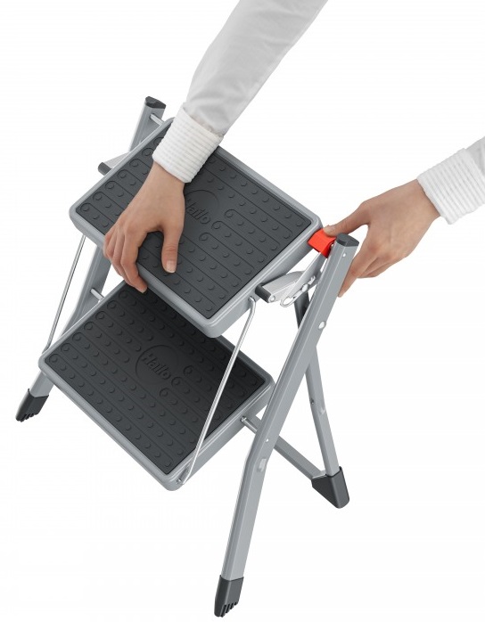 Scara pliabila HAILO MK62 StandardLine 4310161, 2 trepte, greutate maxima 150 kg, din otel, picioare antiderapante, pentru uz casnic