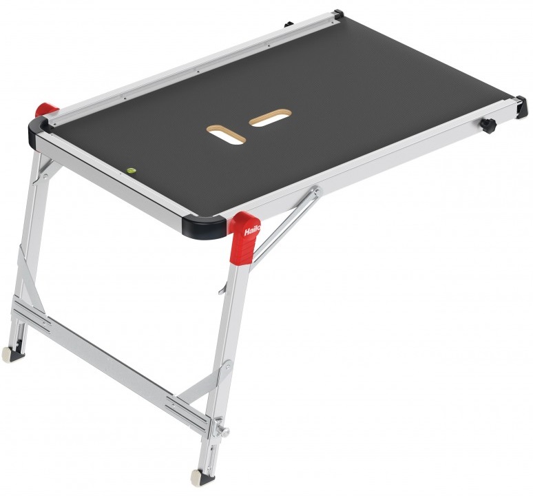 Platforma scara pliabila HAILO TP1 9940001, 93 x 75 x 6 cm, din lemn stratificat texturat antiderapant, cadru din aluminiu, picioare antiderapante