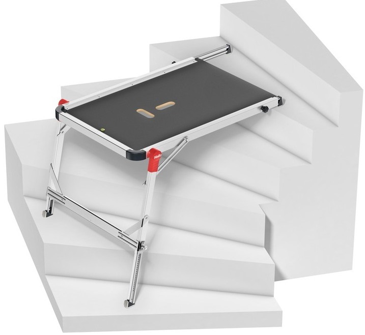 Platforma scara pliabila HAILO TP1 9940001, 93 x 75 x 6 cm, din lemn stratificat texturat antiderapant, cadru din aluminiu, picioare antiderapante