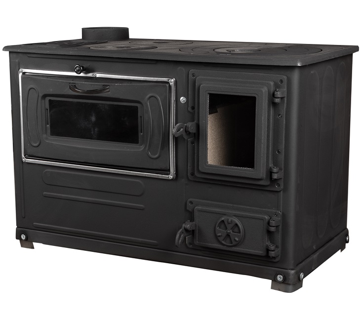 Soba pe lemne MICUL FERMIER Fantazia Lux MF-EI1010-G01, capacitate incalzire 6.7 kW, racord 130 mm, 800 x 430 x 700 mm, cos stanga, din otel
