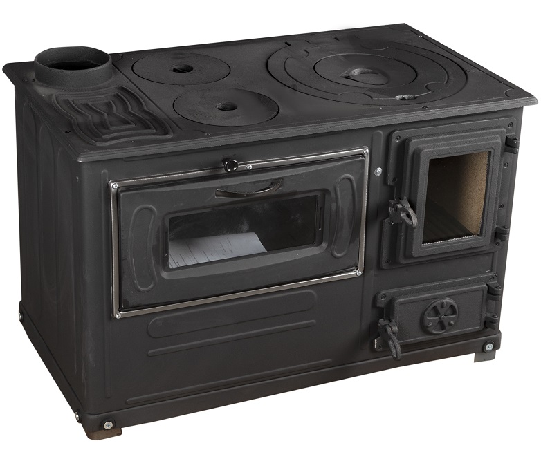Soba pe lemne MICUL FERMIER Fantazia Lux MF-EI1010-G01, capacitate incalzire 6.7 kW, racord 130 mm, 800 x 430 x 700 mm, cos stanga, din otel