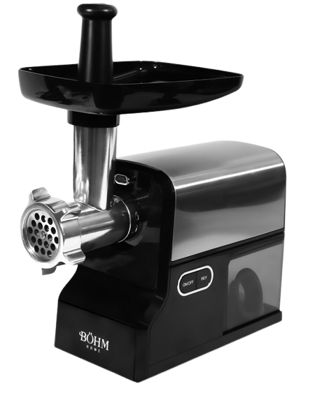 Masina de tocat carne electrica BOHM MG6050R 14688, 500-1600 W, productivitate 1.7 kg/min, 3 x site 3/5/7 mm, cutit, accesoriu carnati/kebbe