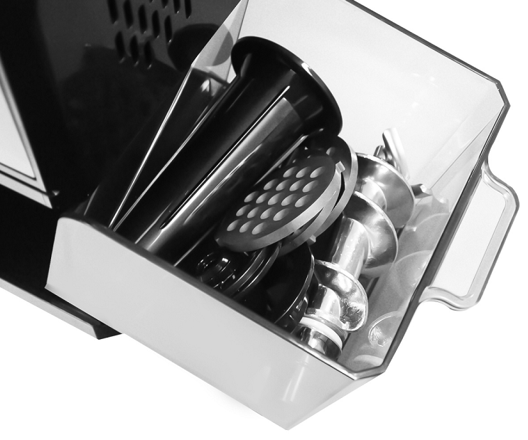 Masina de tocat carne electrica BOHM MG6050R 14688, 500-1600 W, productivitate 1.7 kg/min, 3 x site 3/5/7 mm, cutit, accesoriu carnati/kebbe