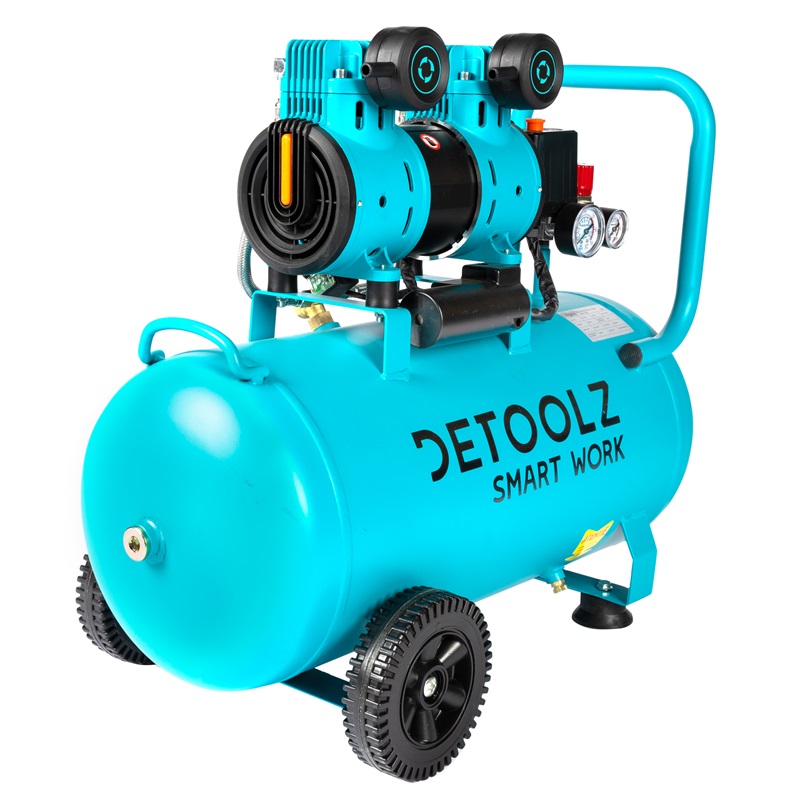 Compresor de aer DETOOLZ DZ-C335, capacitate rezervor 50 litri, fara ulei, 1680 W, debit 214 l/min, 8 bar, 2 prize de aer