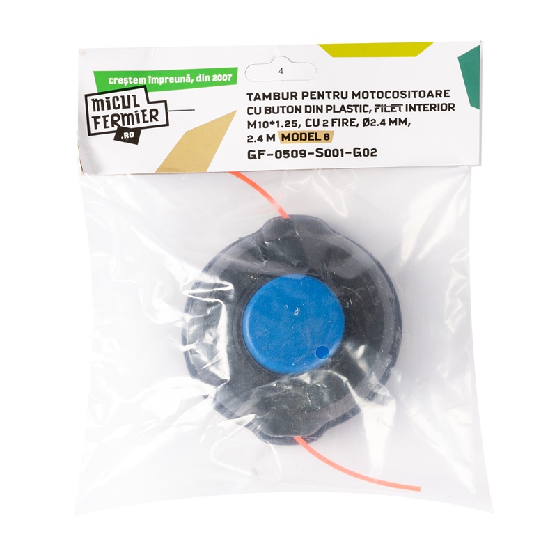 Tambur cu 2 fire MICUL FERMIER GF-0509-S001-G02 Model 8, buton plastic, 2.4 mm