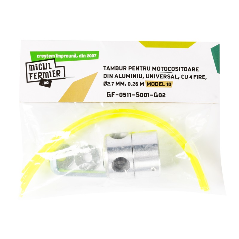 Tambur din aluminiu cu 4 fire MICUL FERMIER GF-0511-S001-G02, Model 10, 2.7 mm