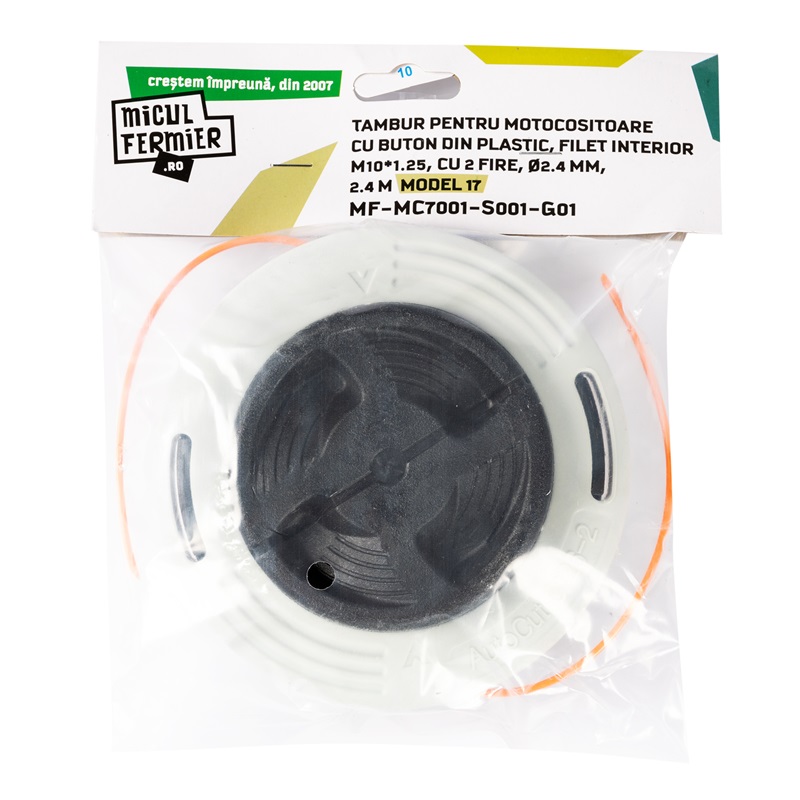 Tambur cu 2 fire MICUL FERMIER MF-MC7001-S001-G01, Model 17, buton plastic, 2.4 mm