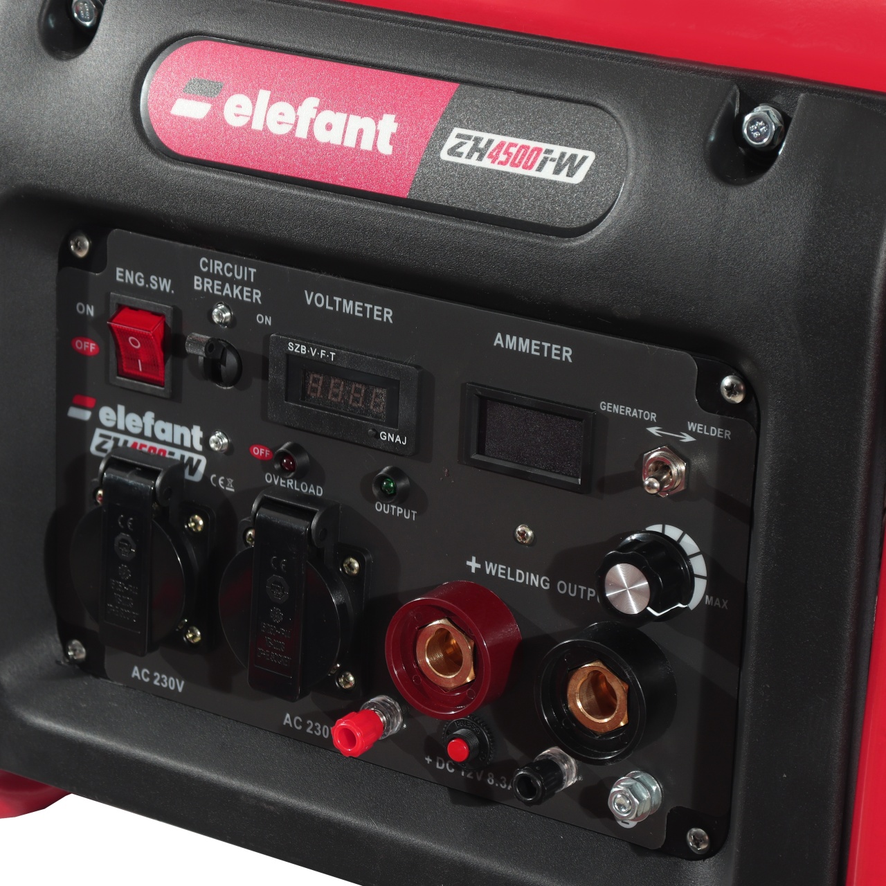 Generator invertor cu sudura ELEFANT 15448, ZH4500i-W, iesire curent 3.3 kW, siguranta de pornire, indicator de benzina