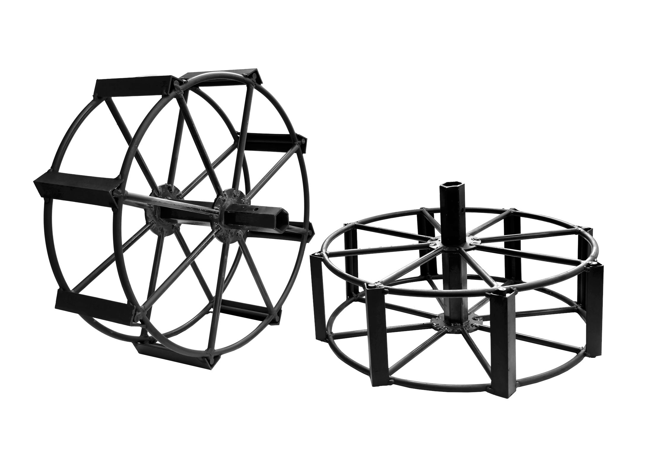 Set 2 roti metalice ProGARDEN 4560000091, 540x170 mm, manicot cu flanse, hex 32 mm, pentru motocultor Campo