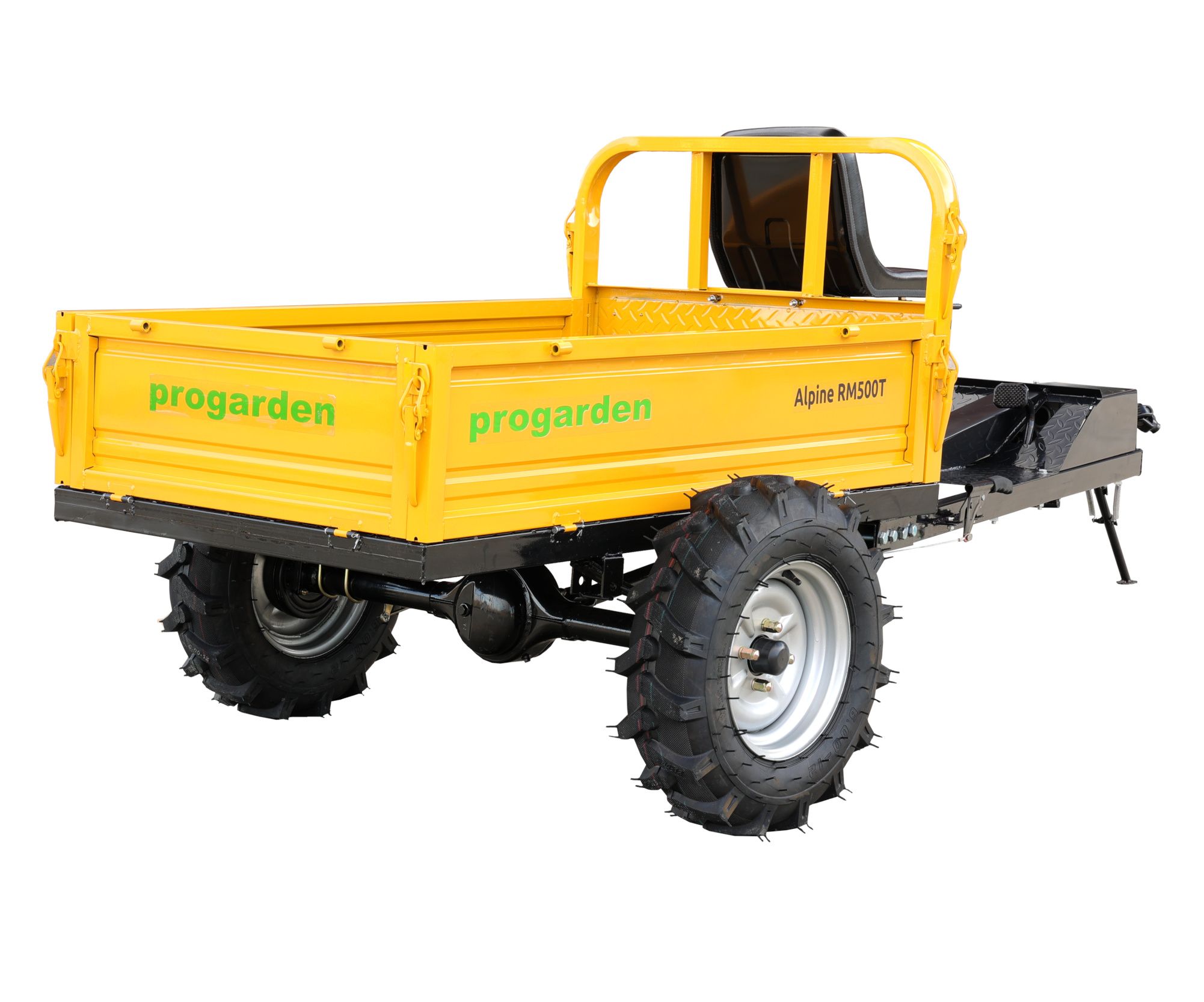 Remorca cu tractiune G2 ProGARDEN Alpine RM500T, 500kg, 1 osie, prindere bolt pentru motocultor, roti profil agricol 6.00-12, 4 prezoane
