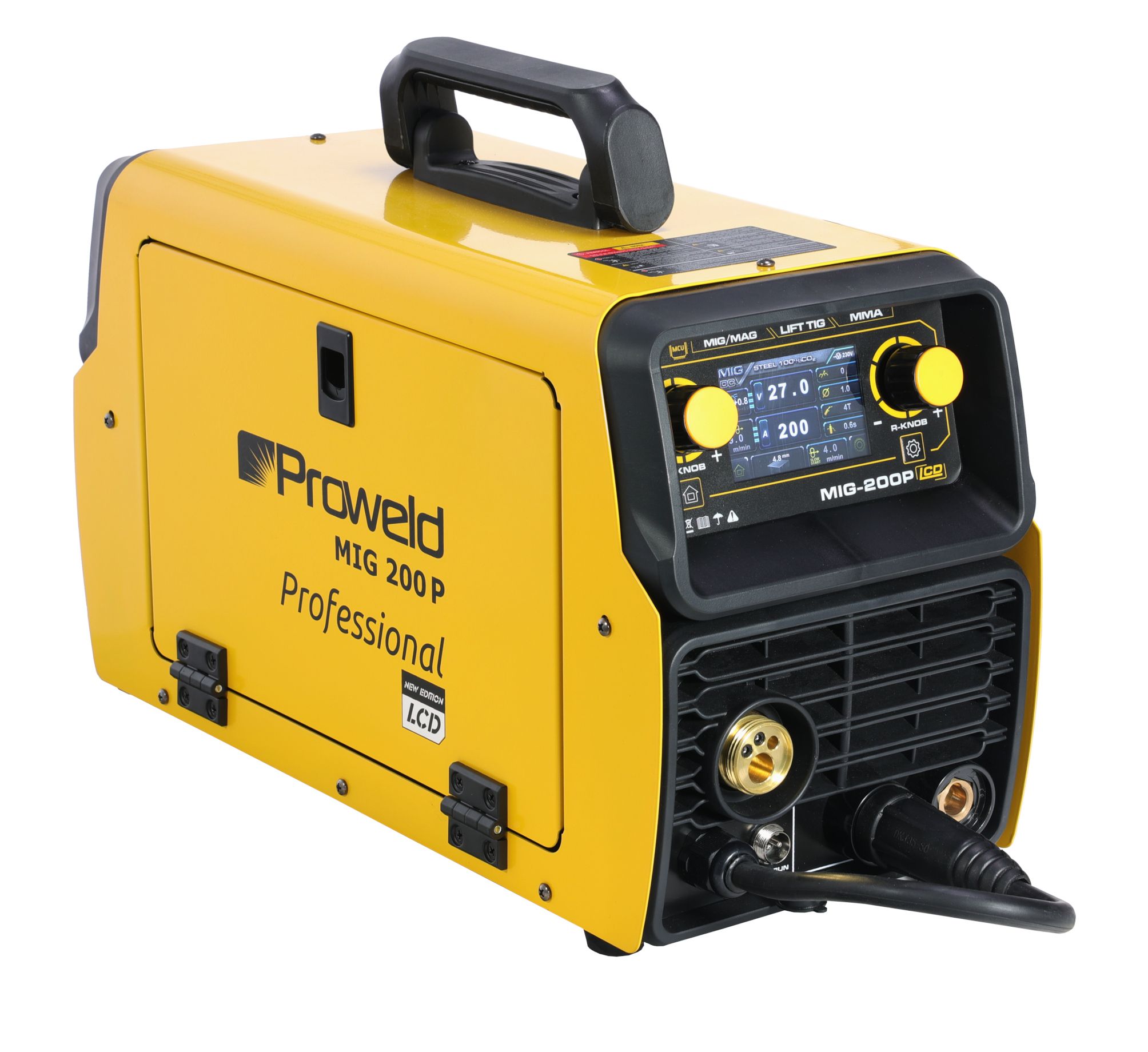 Invertor de sudura ProWELD MIG 200P Synergetic MIG/MAG functii puls simplu/dublu, DC normal, 2T/4T, mentinere automata, MMA, LiftTIG