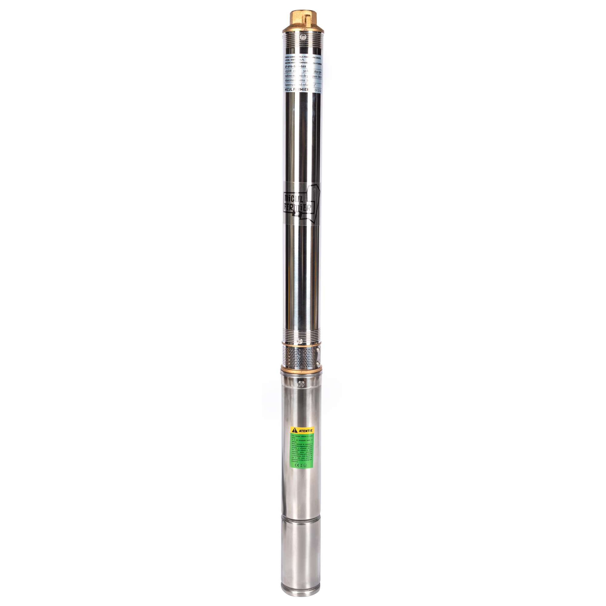 Pompa submersibila pentru apa curata Micul Fermier, 0.75 KW, debit 3600 l/h, inaltime maxima pompare 80 m, 17 turbine