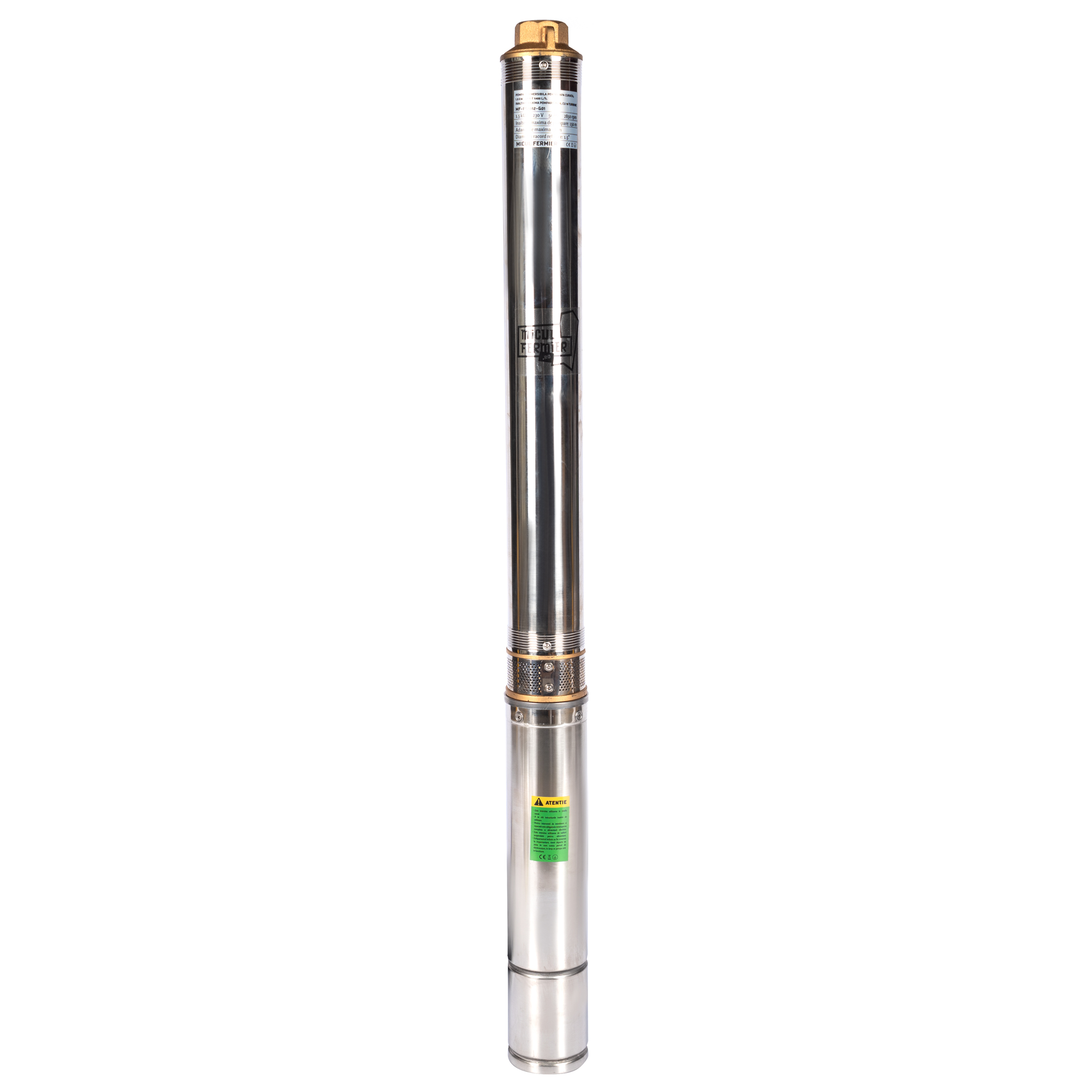 Pompa submersibila pentru apa curata Micul Fermier, 1.5 KW, debit 5400 l/h, inaltime maxima pompare 150 m, 19 turbine