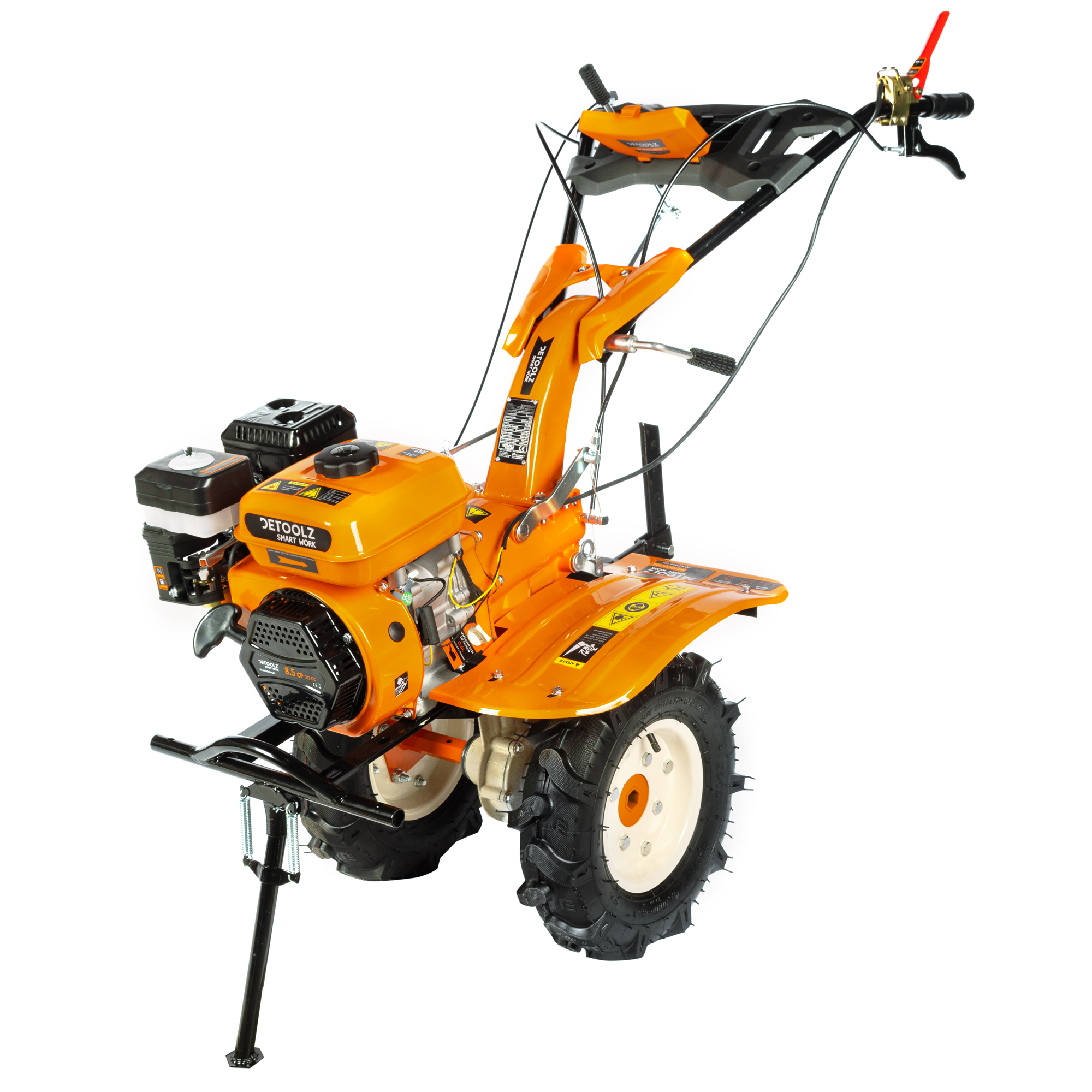Motocultor 8.5 CP Detoolz, 212 cc, motor benzina 4T, cu 3 viteze si pornire manuala