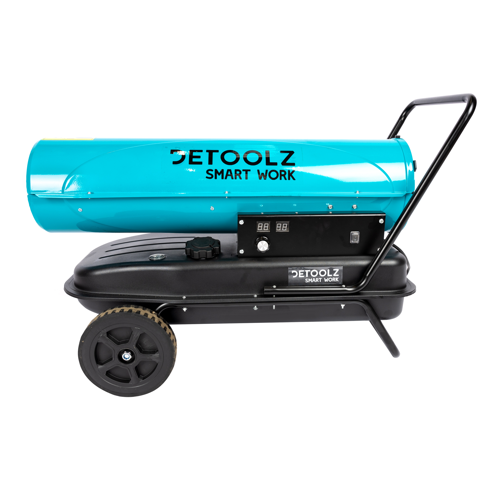 Tun de caldura pe motorina Detoolz, 30 kW, 35 L, cu roti de transport