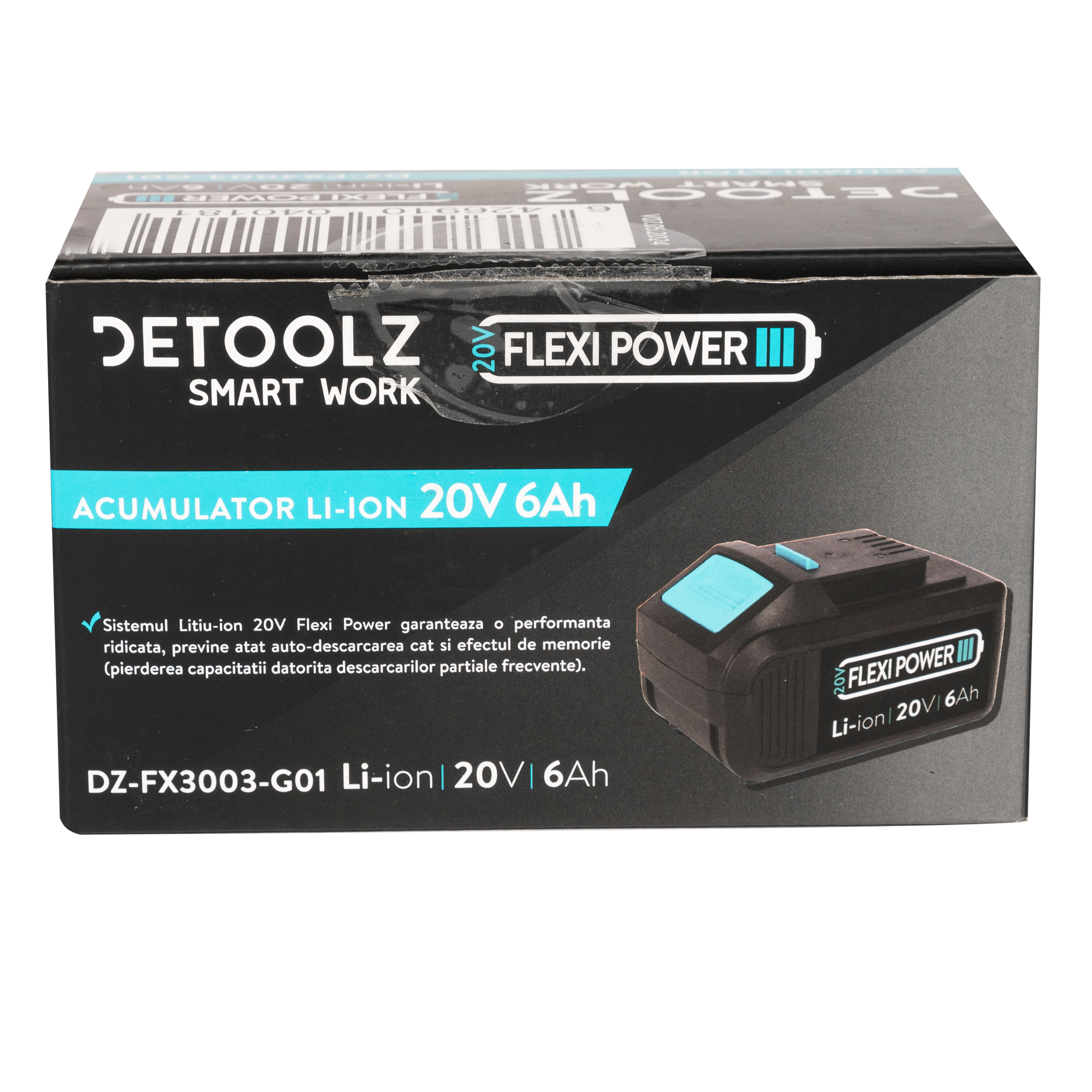 Acumulator Li-Ion, Detoolz DZ-FX3003-G01, 20 V, 6 Ah