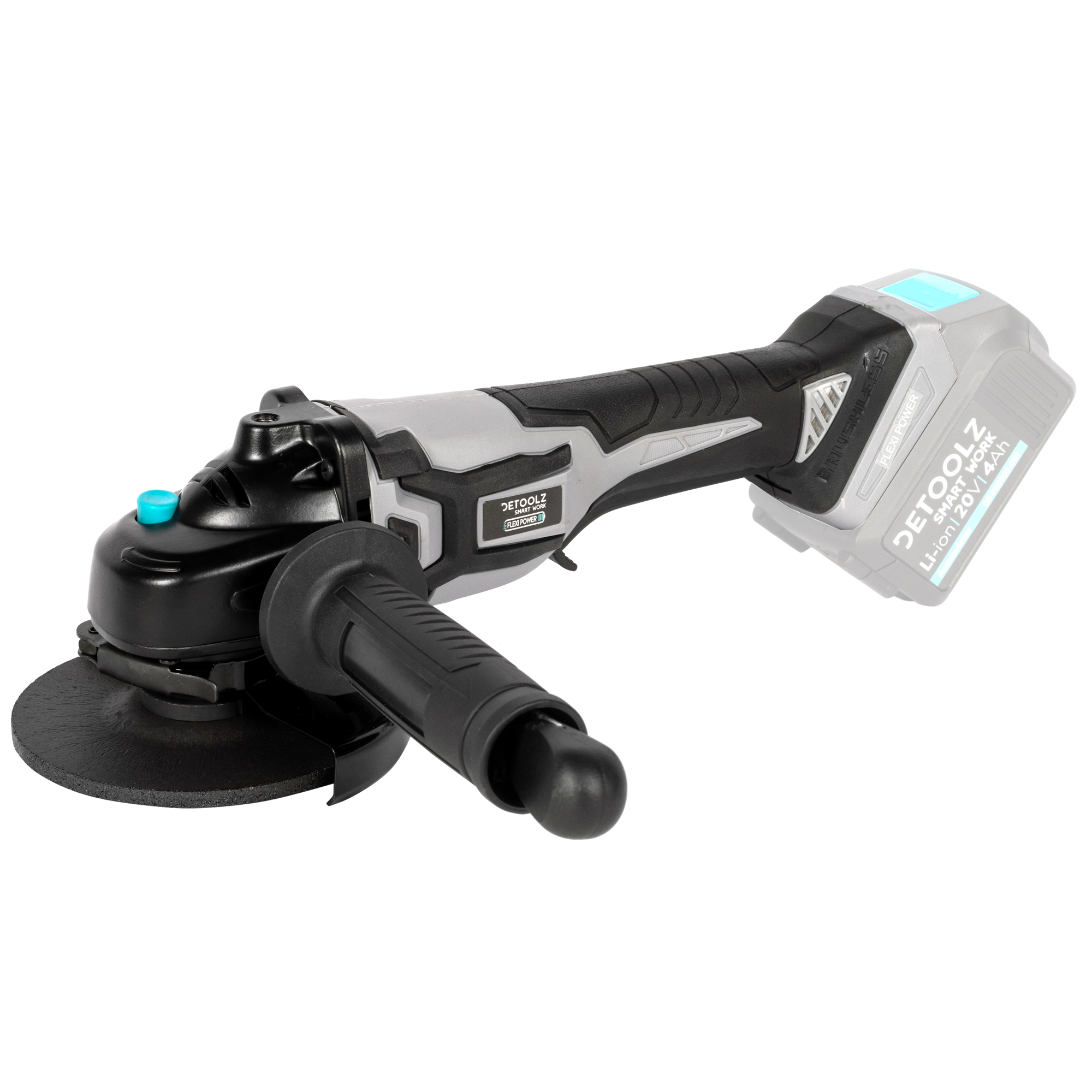 Polizor unghiular Detoolz 20V, diametru disc 125 mm, motor fara perii, fara acumulator, fara incarcator