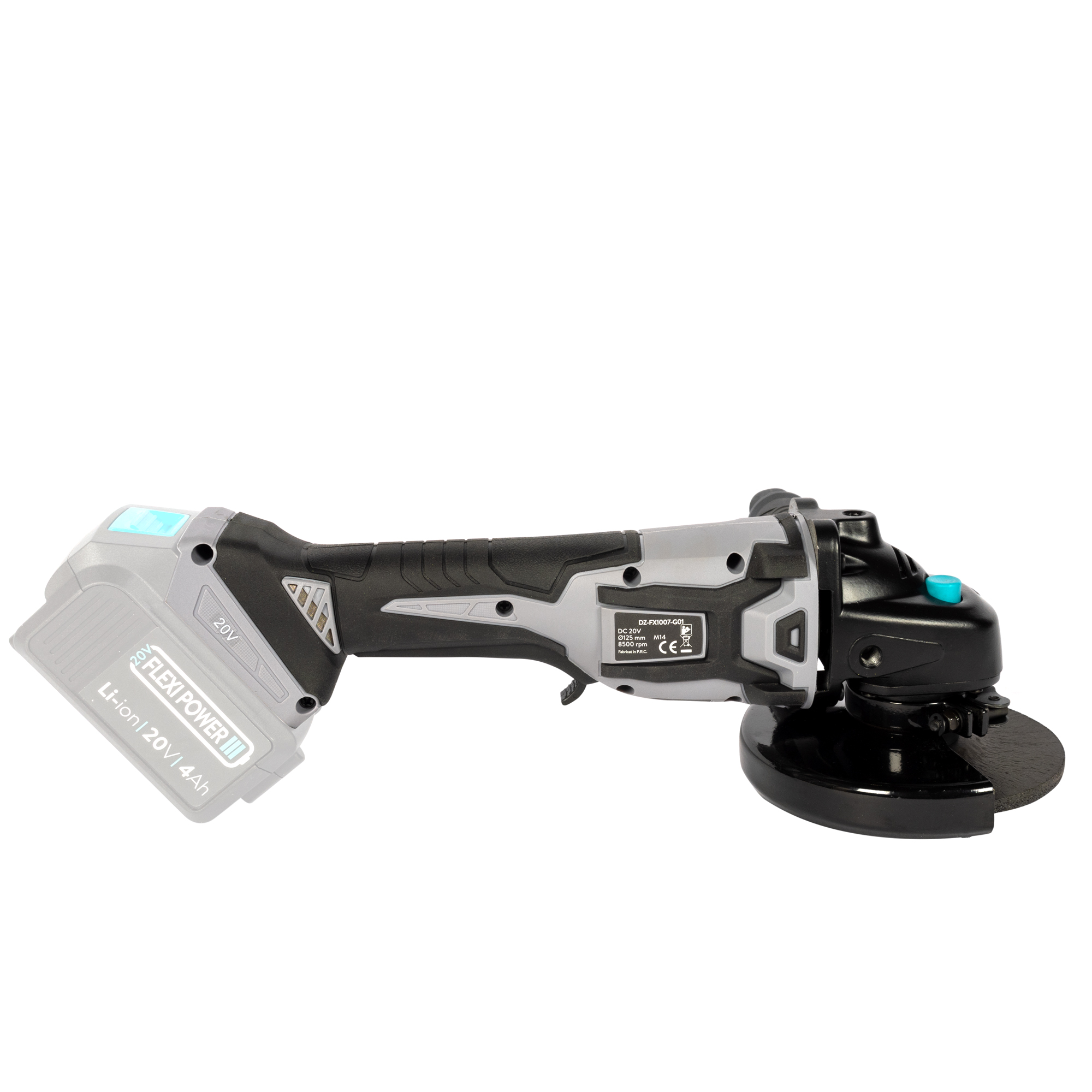 Polizor unghiular Detoolz 20V, diametru disc 125 mm, motor fara perii, fara acumulator, fara incarcator