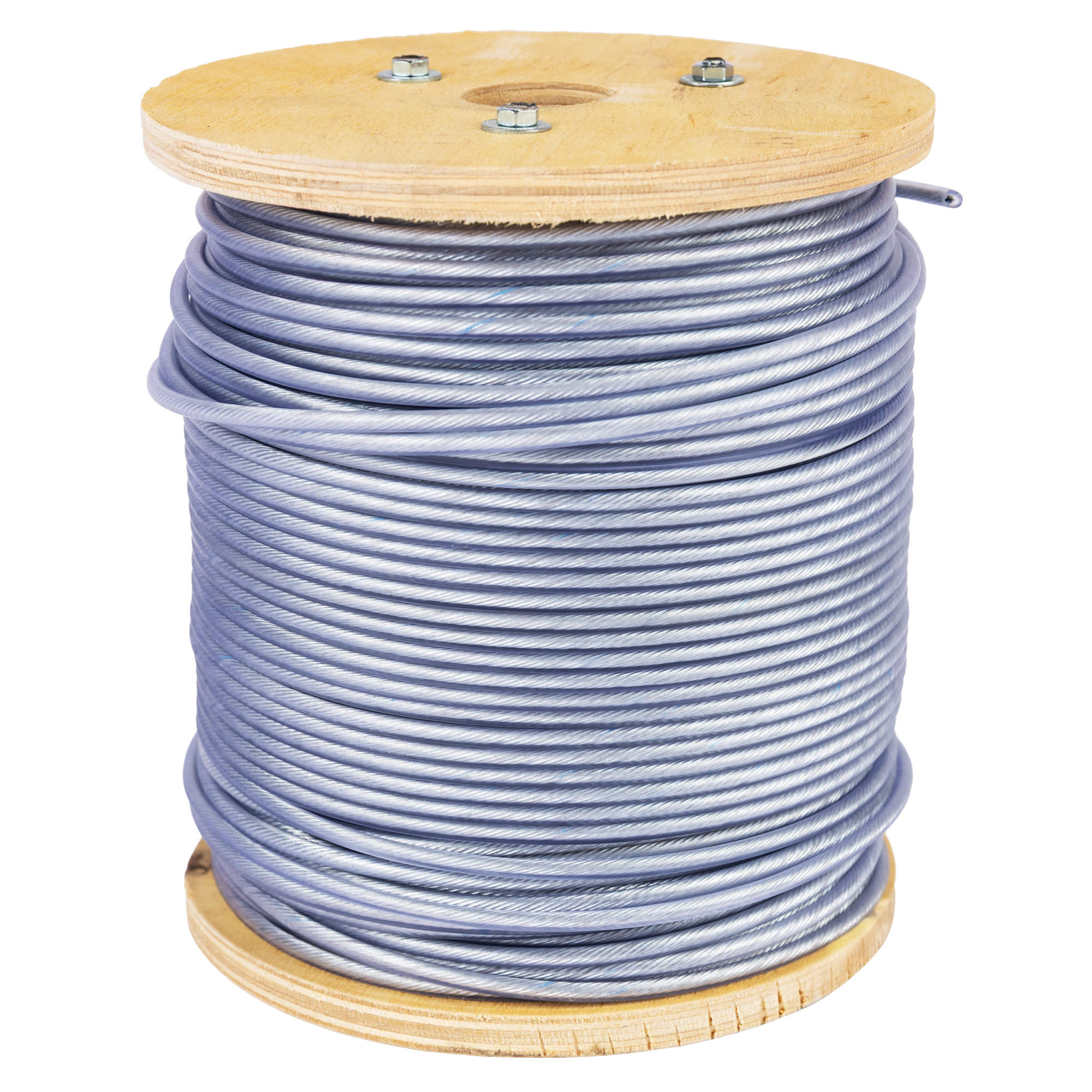 Tambur cablu otel zincat Micul Fermier, plastifiat, diametru 2-3.5 mm, lungime 100 m