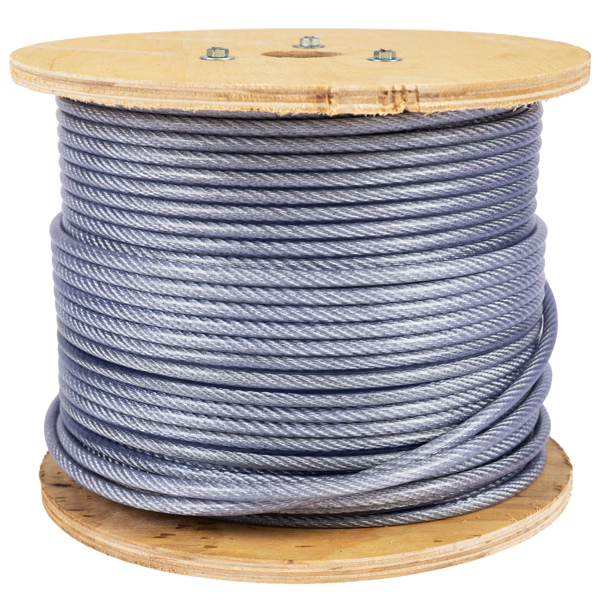 Tambur cablu otel zincat Micul Fermier, plastifiat, diametru 4-5.5 mm, lungime 100 m