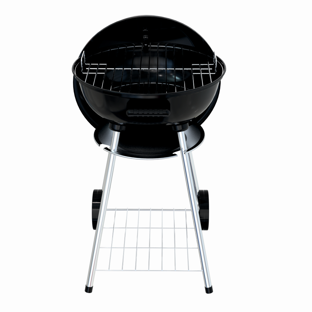 Gratar pe carbuni KLUGMEISTER KY22018A, material otel, cu capac si roti de deplasare, diametru gatire 54 cm, inaltime gatire 78 cm