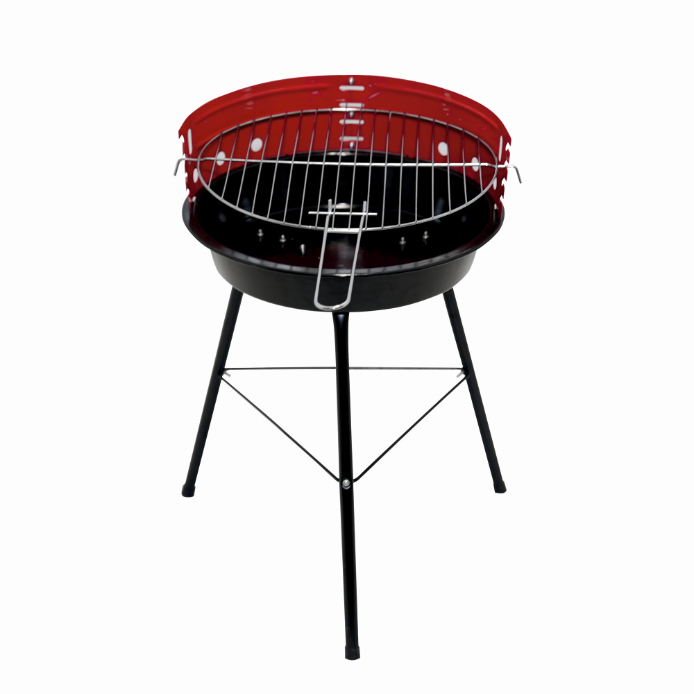 Gratar pe carbuni KLUGMEISTER KY23014, material otel, circular, portabil, inaltime gatire 53 cm, diametru gratar 33 cm