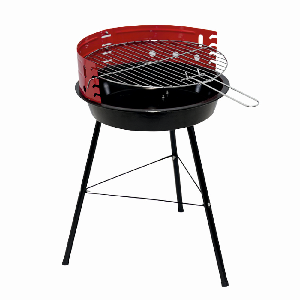 Gratar pe carbuni KLUGMEISTER KY23014, material otel, circular, portabil, inaltime gatire 53 cm, diametru gratar 33 cm