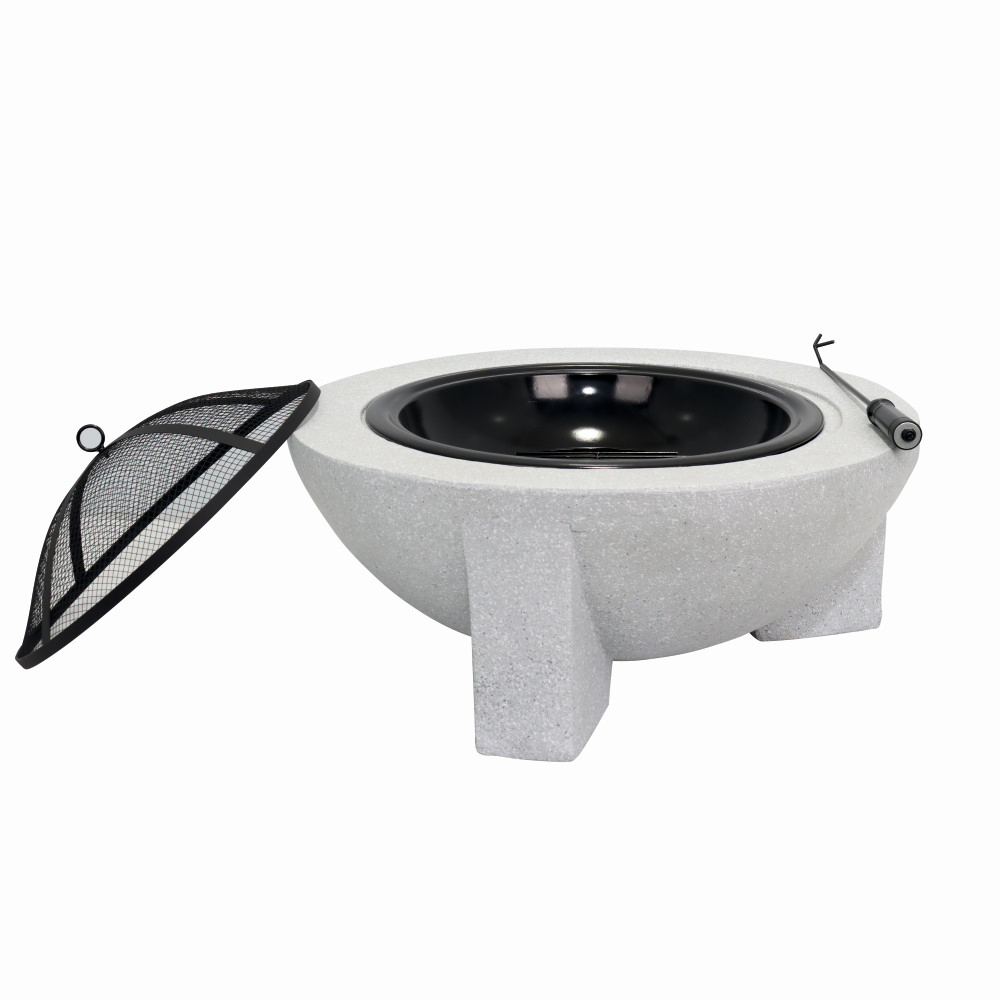 Semineu pentru terasa KLUGMEISTER KY7347FP, material otel cu baza din oxid de magneziu, dimensiuni 73x73x46 cm