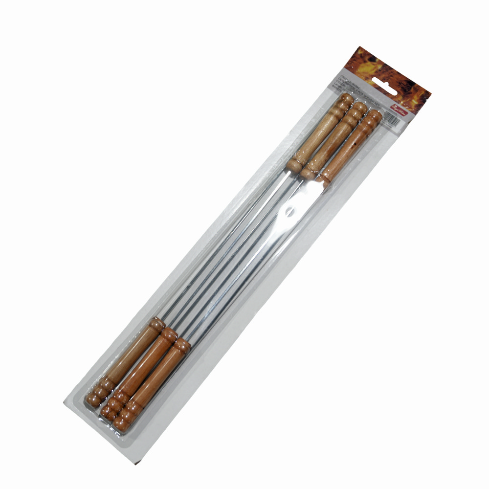 Set frigarui pentru gratar 6 piese KLUGMEISTER KY3931, material inox, maner de lemn