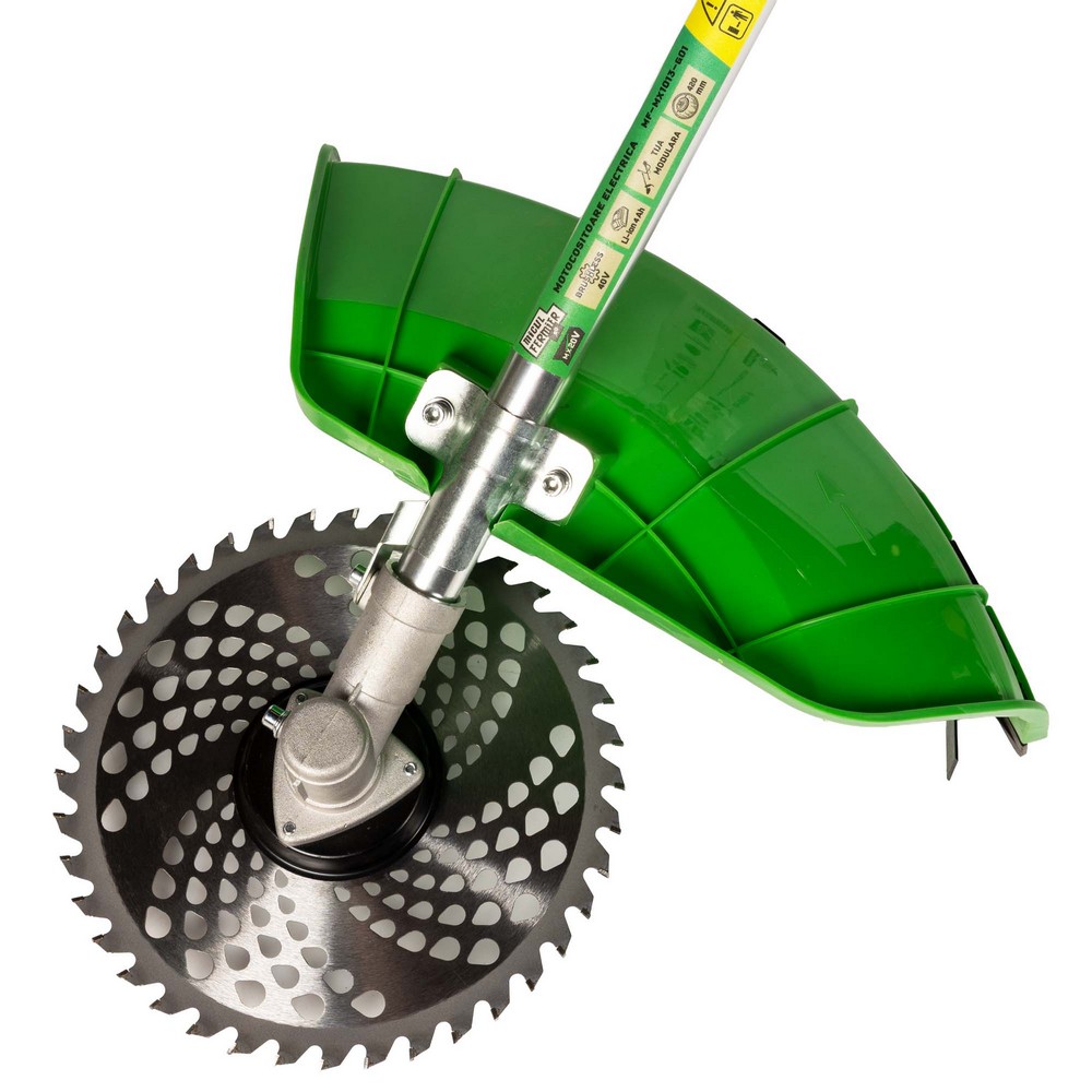 Motocoasa / Trimmer electric Micul Fermier MF-MX1013-G01, 2 x 20 V, 2 acumulatori 4 Ah, maner dublu, tija modulara 1335 mm, motor fara perii