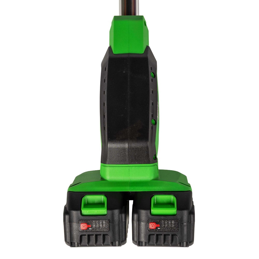 Motocoasa / Trimmer electric Micul Fermier MF-MX1013-G01, 2 x 20 V, 2 acumulatori 4 Ah, maner dublu, tija modulara 1335 mm, motor fara perii
