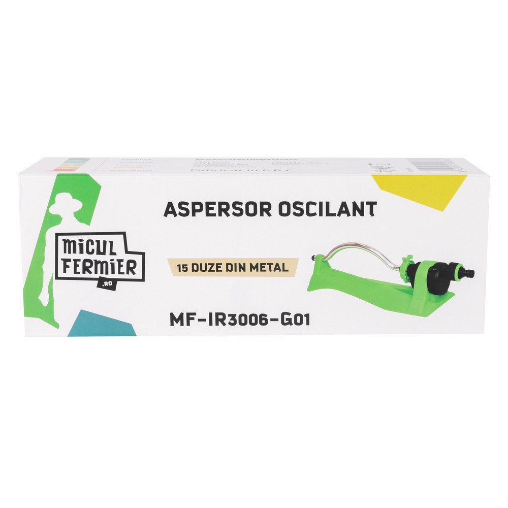 Aspersor oscilant Micul Fermier MF-IR3006-G01, 15 duze metal