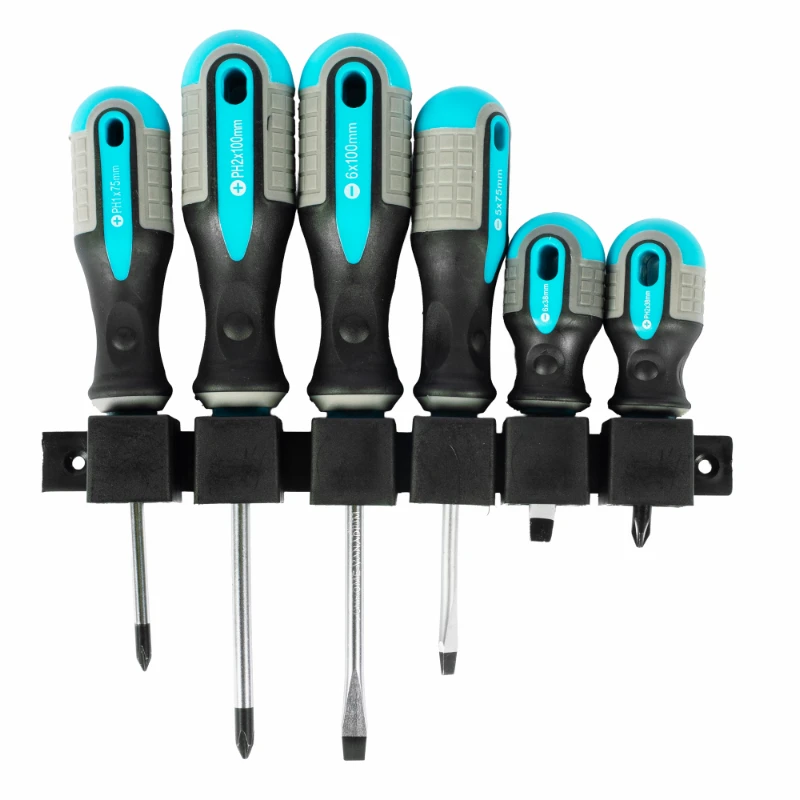 Set 6 surubelnite Detoolz DZ-SM3011-G01, SL5 x 75 mm, SL6 x 100 mm, SL6 x 38 mm, PH1 x 75 mm, PH2 x 100 mm, PH2 x 38 mm