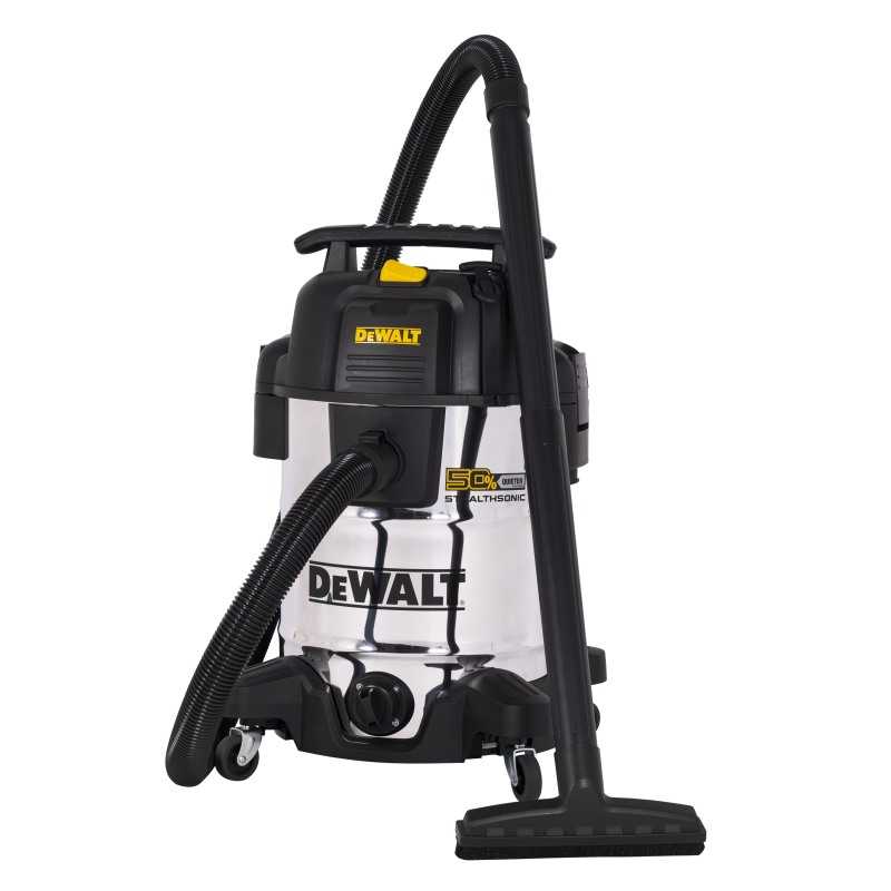 Aspirator umed / uscat DeWalt Stealthsonic DXV38S-QT, 38 L, inox, 42.5 l / s, furtun 2.1 m / 48 mm, 800 W