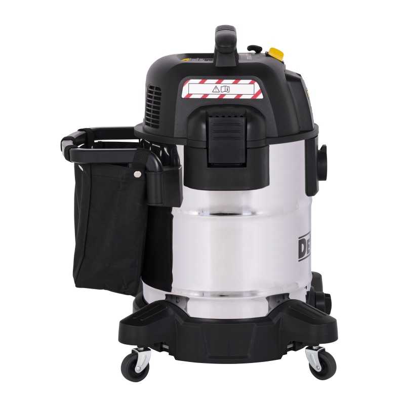 Aspirator umed / uscat DeWalt Stealthsonic DXV38S-QT, 38 L, inox, 42.5 l / s, furtun 2.1 m / 48 mm, 800 W