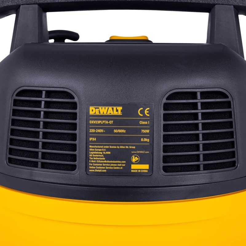Aspirator umed / uscat DeWalt Stealthsonic DXV23PLPTA-QT, 23 L, priza pentru unelte, 700 W