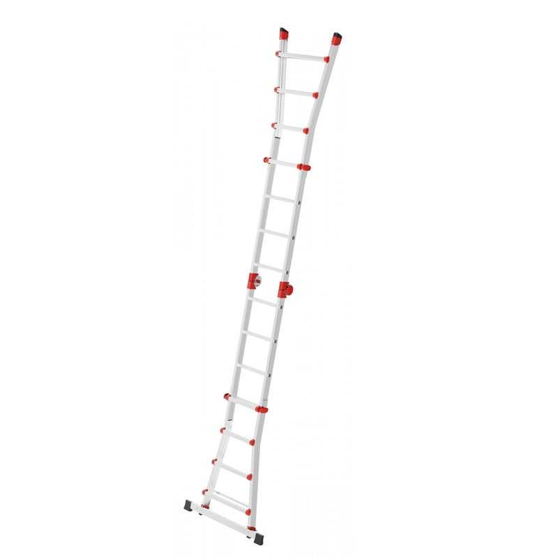 Scara aluminiu Hailo M80 7516007, multifunctionala, 4 X 4 trepte, reglabila, manere de blocare pentru ajustarea inaltimii