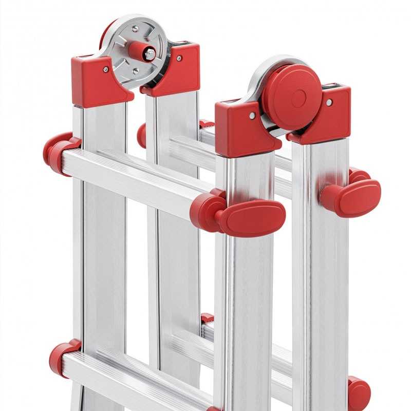 Scara aluminiu Hailo M80 7516007, multifunctionala, 4 X 4 trepte, reglabila, manere de blocare pentru ajustarea inaltimii