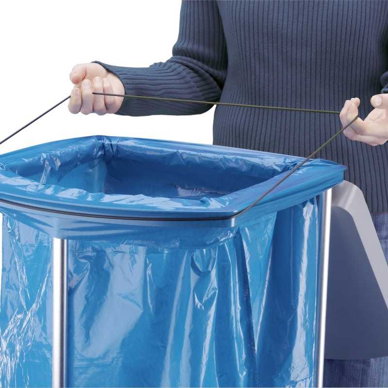 Sistem de colectare selectiva cu roti si suport inteligent pentru saci deseuri Hailo ProfiLine MSS 912210, XXXL 120 L
