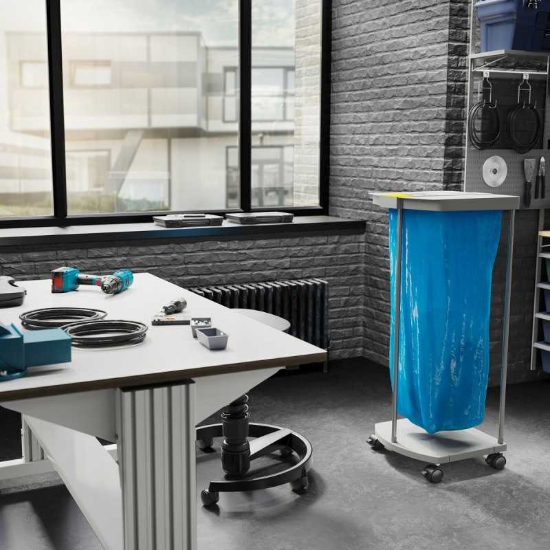 Sistem de colectare selectiva cu roti si suport inteligent pentru saci deseuri Hailo ProfiLine MSS 912210, XXXL 120 L