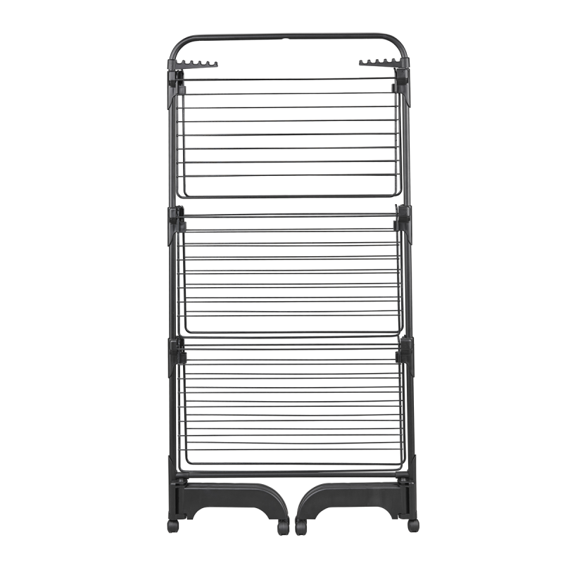 Uscator rufe Leifheit Comfort Tower 420 Black 81691, inaltime 1.45 m, 76.5 x 70 cm, pliabil, cu roti multidirectionale