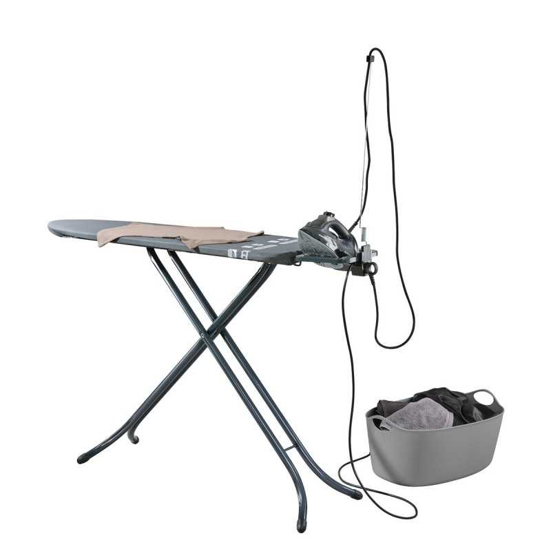 Masa de calcat Leifheit Air Board M Black Plus 72484, suport special ajustabil pentru asezarea fierului de calcat, 120 x 38 cm