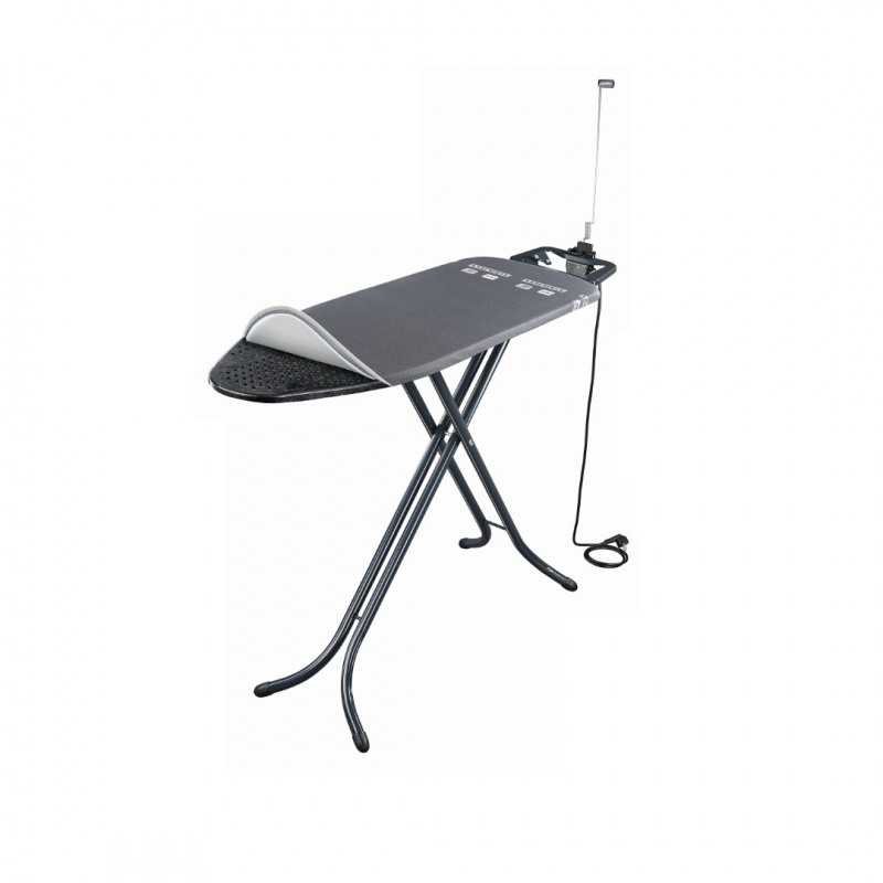 Masa de calcat Leifheit Air Board M Black Plus 72484, suport special ajustabil pentru asezarea fierului de calcat, 120 x 38 cm