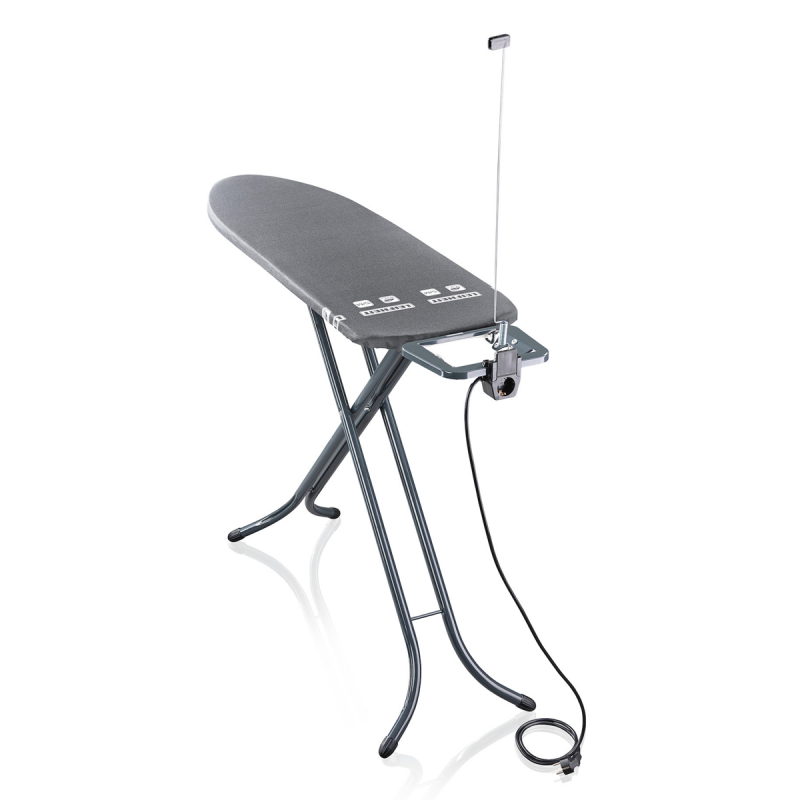 Masa de calcat Leifheit Air Board M Black Plus 72484, suport special ajustabil pentru asezarea fierului de calcat, 120 x 38 cm