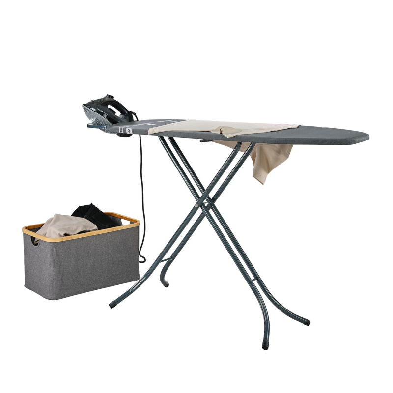 Masa de calcat Leifheit Classic M Black 72486, cu suport pentru asezarea fierului de calcat, 120 x 38 cm